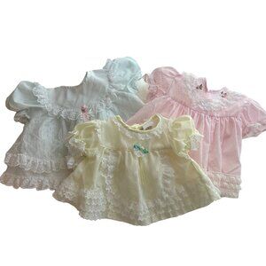 Size 0 - 6 Months Yellow Pink Blue Lace Cotton Infant Baby Dress Diaper Cove